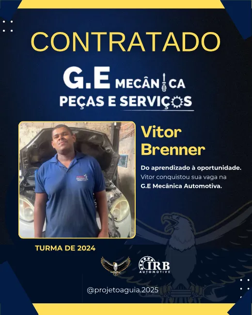 Vitor Brenner, contratado pela G.E Mecânica Automotiva