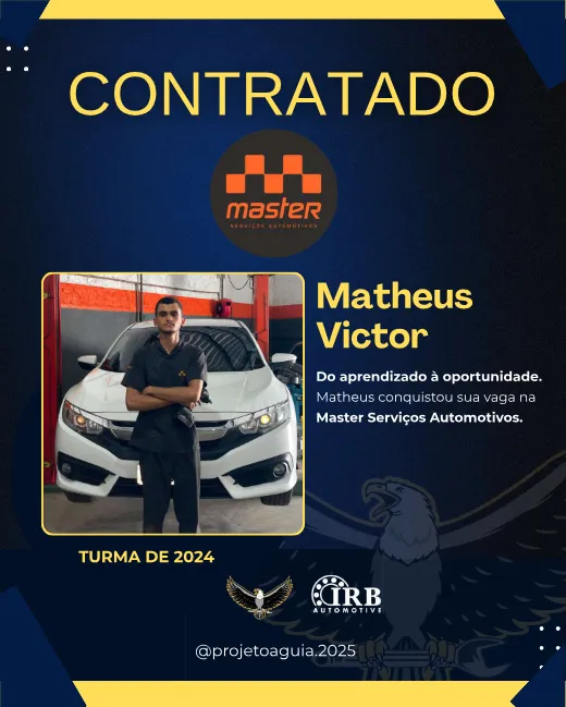Matheus Victor, contratado pela Master Serviços Automotivos