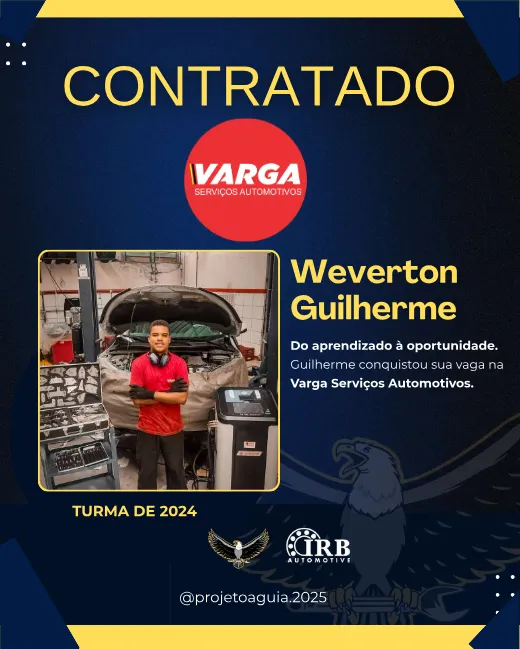 Weverton Guilherme, contratado pela Varga Serviços Automotivos