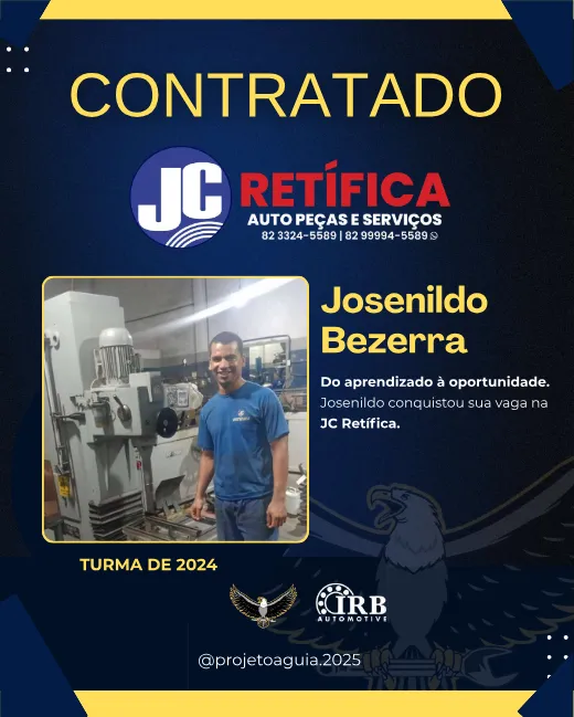 Josenildo Bezerra, contratado pela JC Retífica