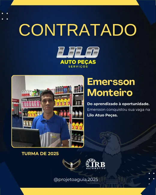 Emersson Monteiro, contratado pela Lilo Auto Peças