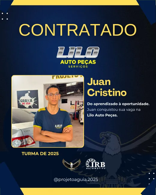 Juan Cristino, contratado pela Lilo Auto Peças