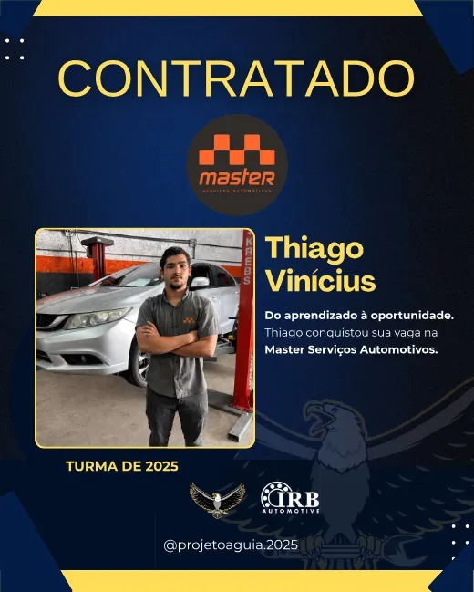 Thiago Vinícius, contratado pela Master Serviços Automotivos